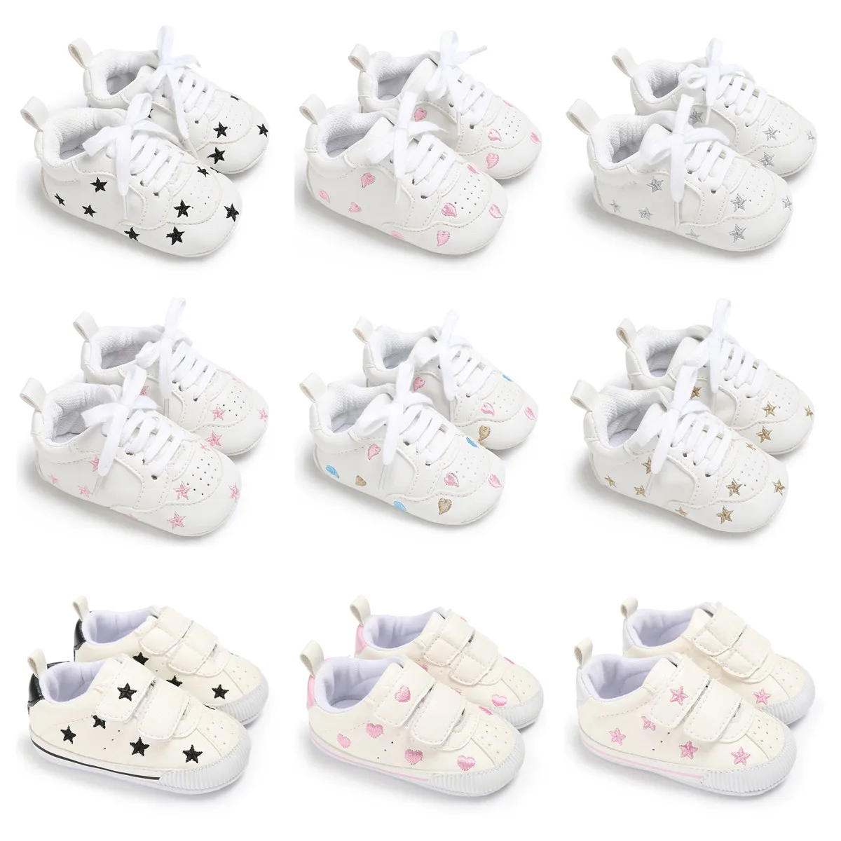 Spring And Autumn New Newborn Baby Anti Slip Walking Shoes Baby Cute Star Pattern Shoes Baby Cute Walking Shoes