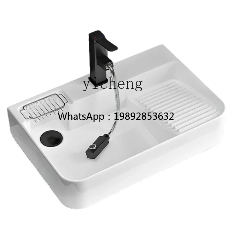 حوض طاولة سيراميك، حوض غسيل جانبي، حوض غسيل منزلي للحمام