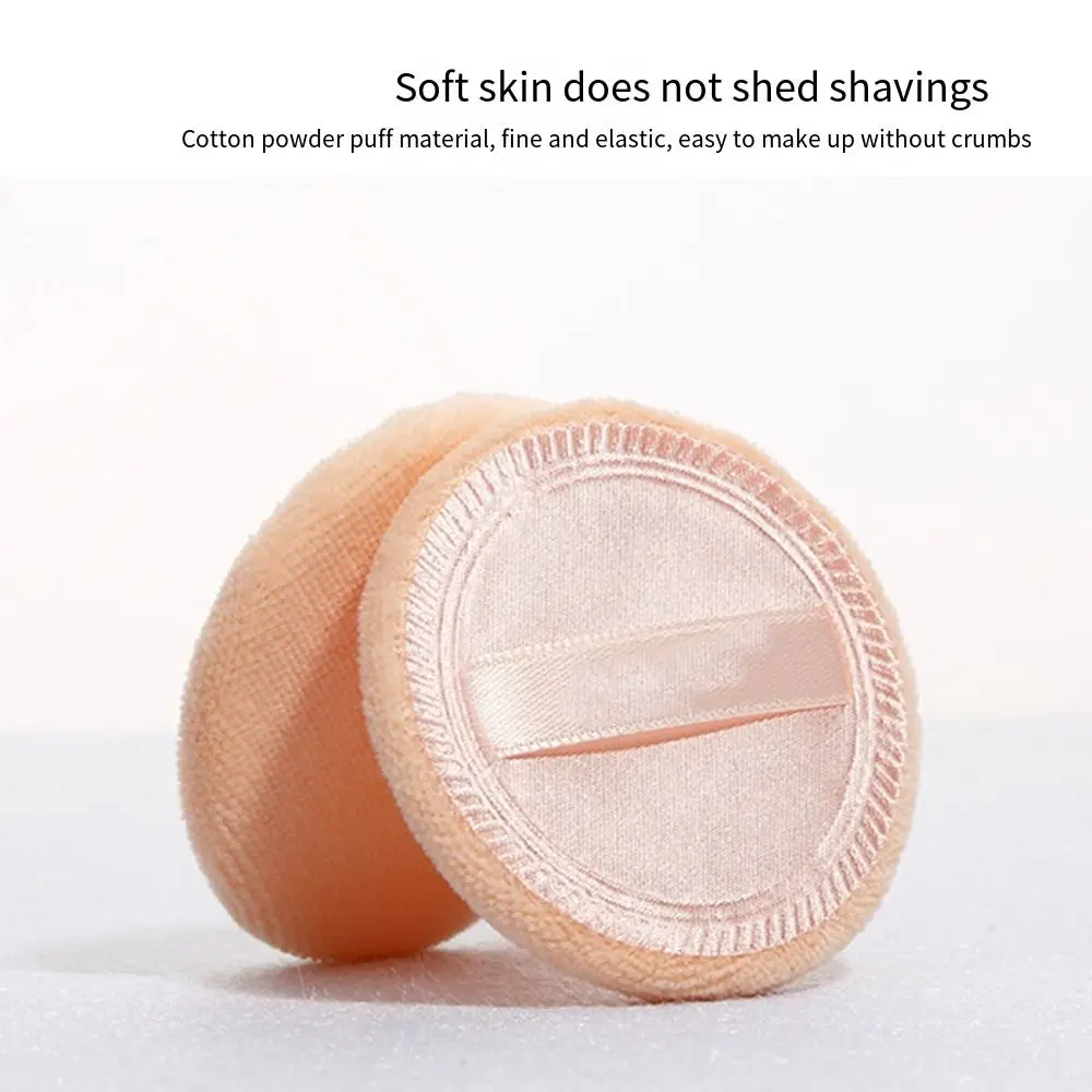 2/6Pcs Round Makeup Powder Puff Satin Small Velvet Cosmetic Puff Foundation Sponge Cotton Cloth Pads Loose Powder Puff