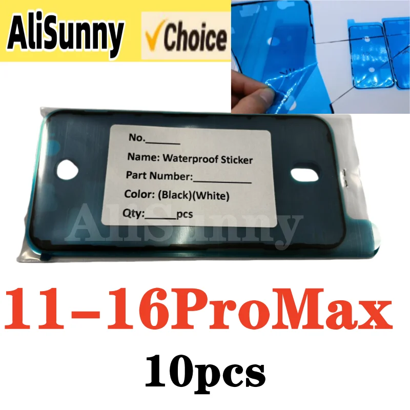 10pcs Waterproof Sticker for iPhone 16 11 12 13 14 Pro Max 15 Plus 3M Adhesive LCD Screen Frame Seal Tape Repair Parts