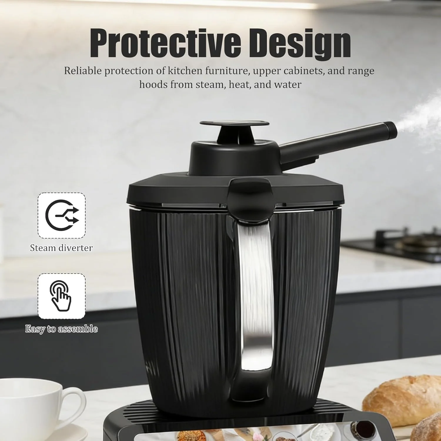 Steam Splitter Diverter for Thermomix TM7, Kitchen Steam Protector Accessory for Cabinet Protection