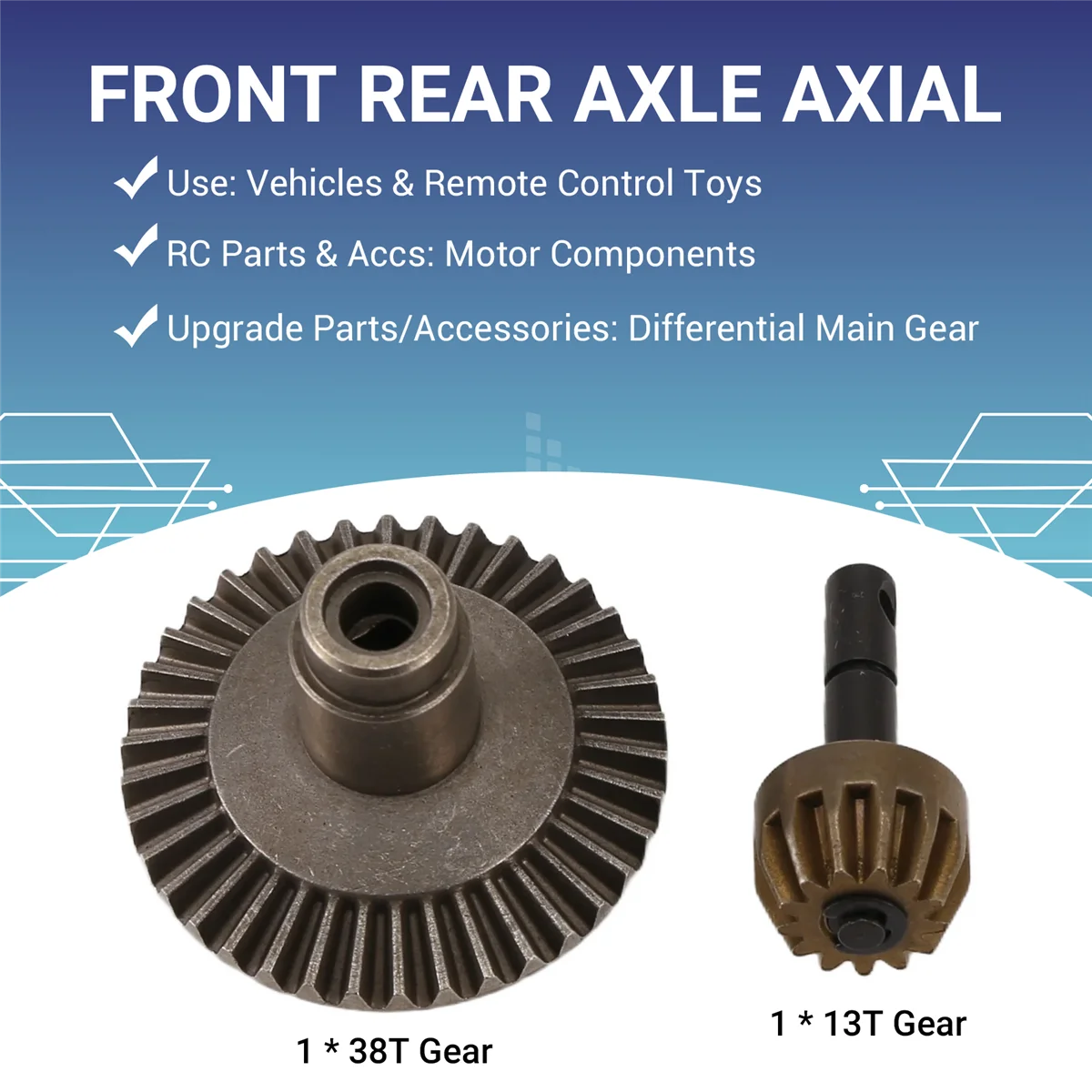AM-13T 38T Metallkronen-Getriebemotor Differential-Hauptgetriebe-Kombination für Vorder- und Hinterachse AXIAL SCX10 90021 90022 Off-Road RC Truck Car