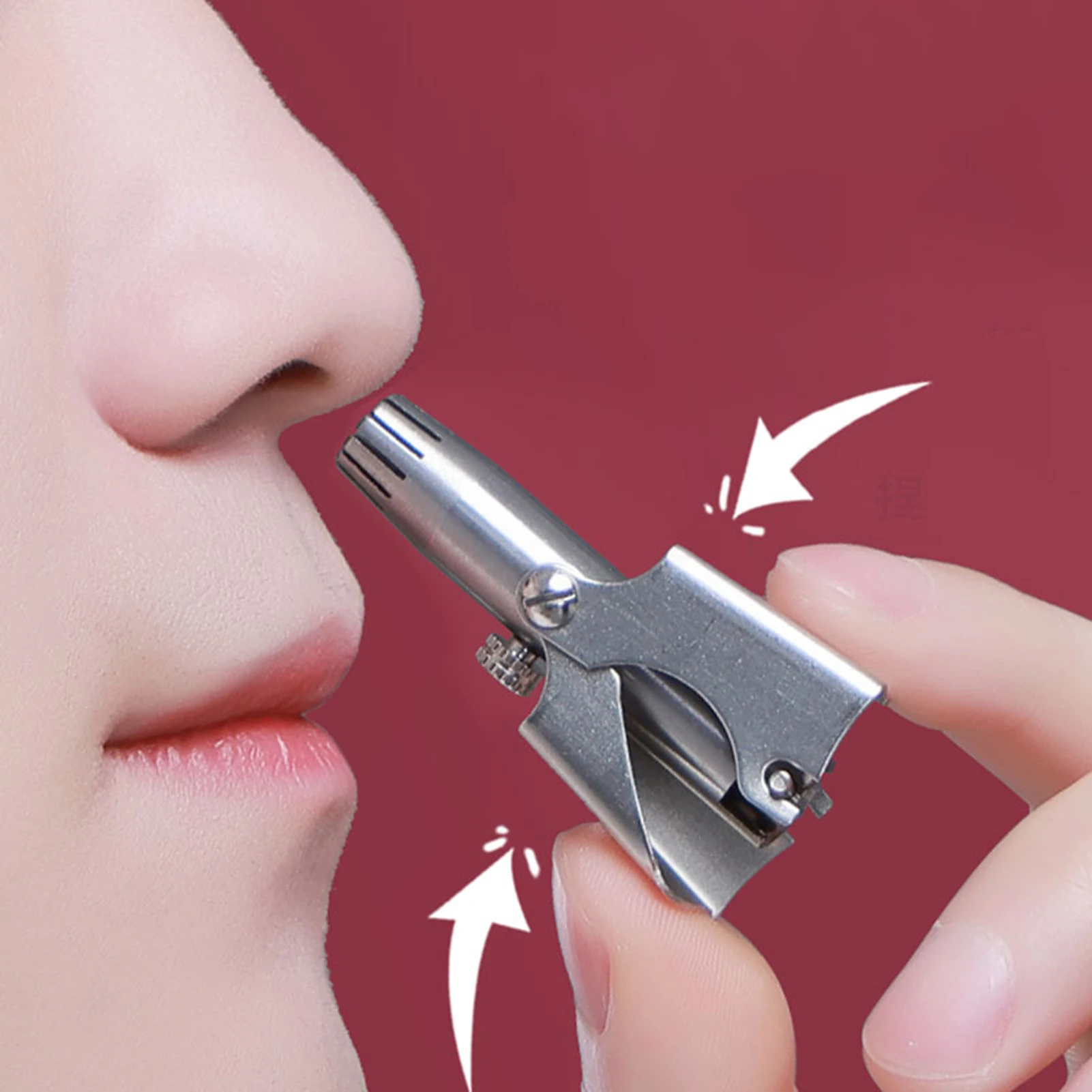 Nose Hair Trimmer Cleaner For Men Women Stainless Steel Manual Mechanical Shaving Razor Washable Hair Removal Tools With Brush