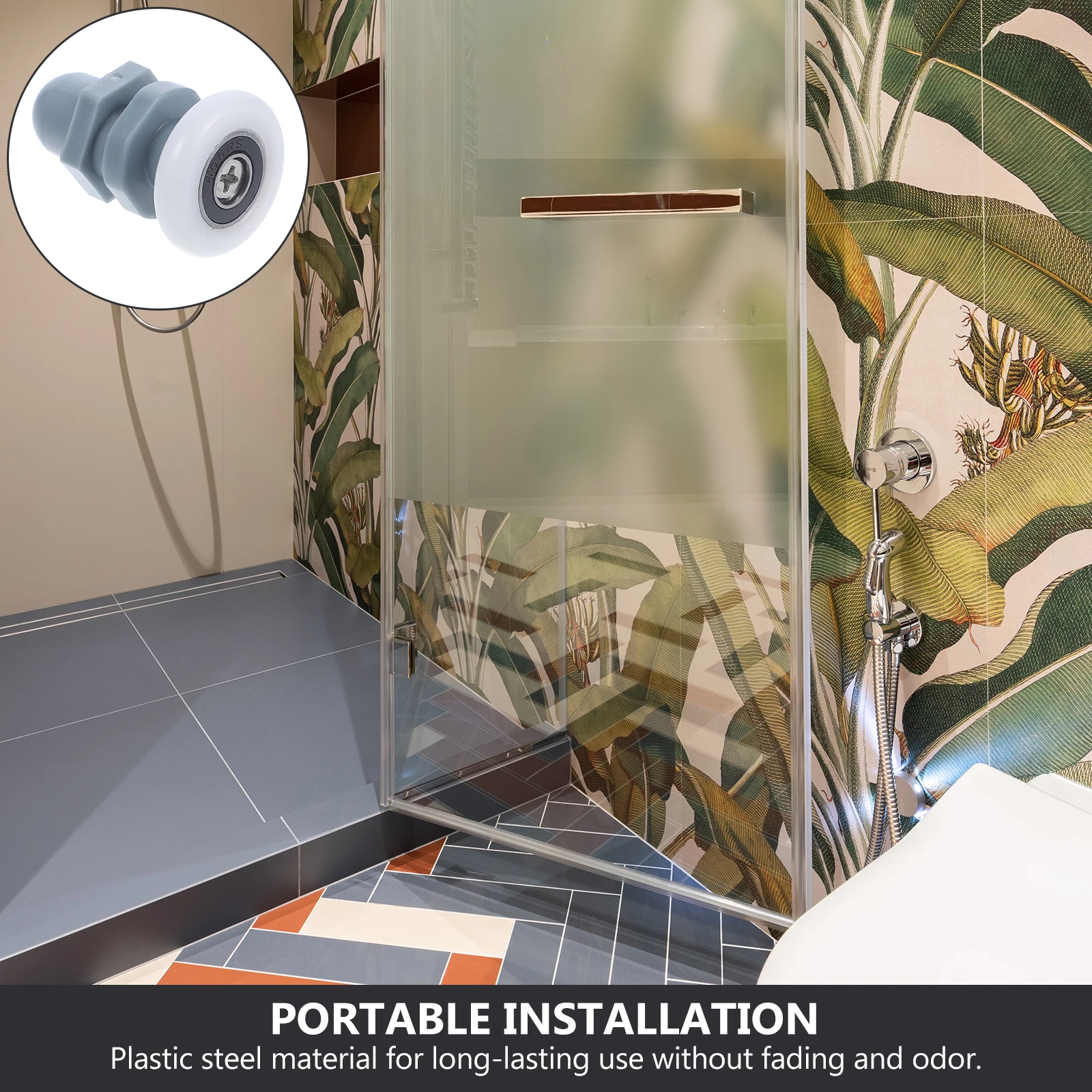 

8pcs Sliding Door Pulley Durable Lightweight Circular ARC Bathroom Wheels Glass Door Roller Shower Room Accessories