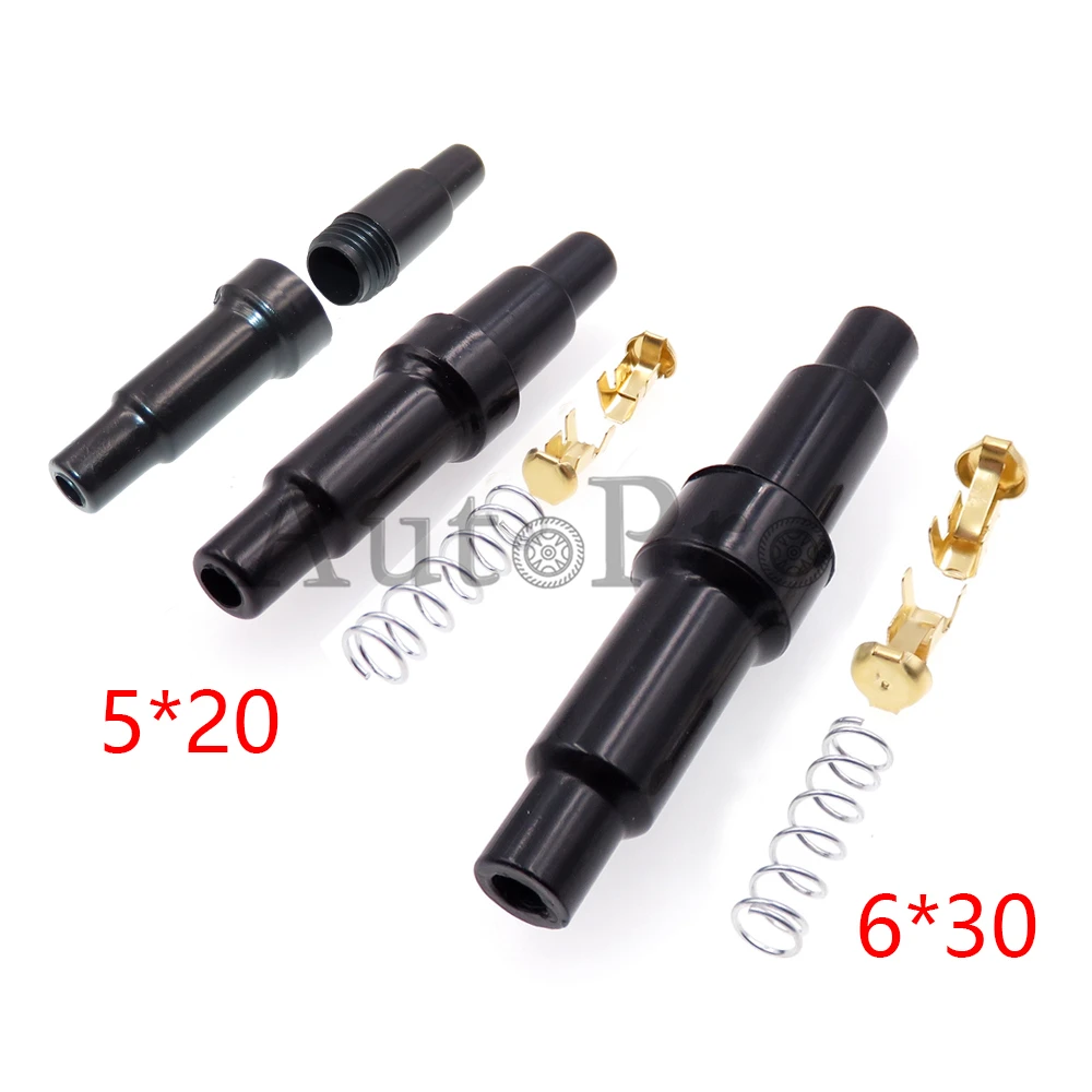 1 Set 6*30mm AC Assembly Black Glass Tube Fuse Holder Plastic Housing Fuses Casings 5*20mm 5x20mm Screw Type Fuse Box 6x30mm