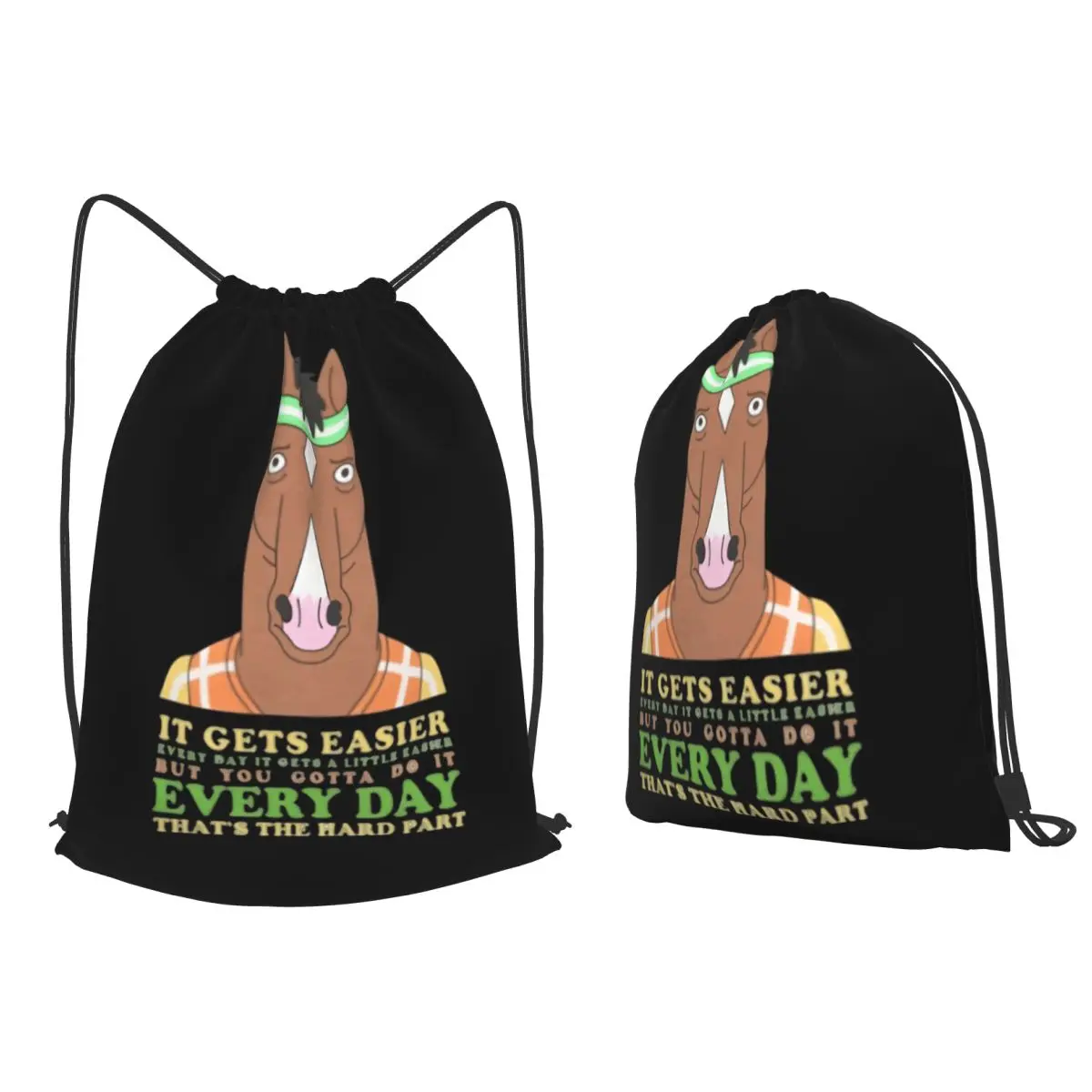 Show Comedy Drama Horse TV Backpacks Portable Drawstring Bundle Pocket Sports Bag Book Bags for Man Woman School