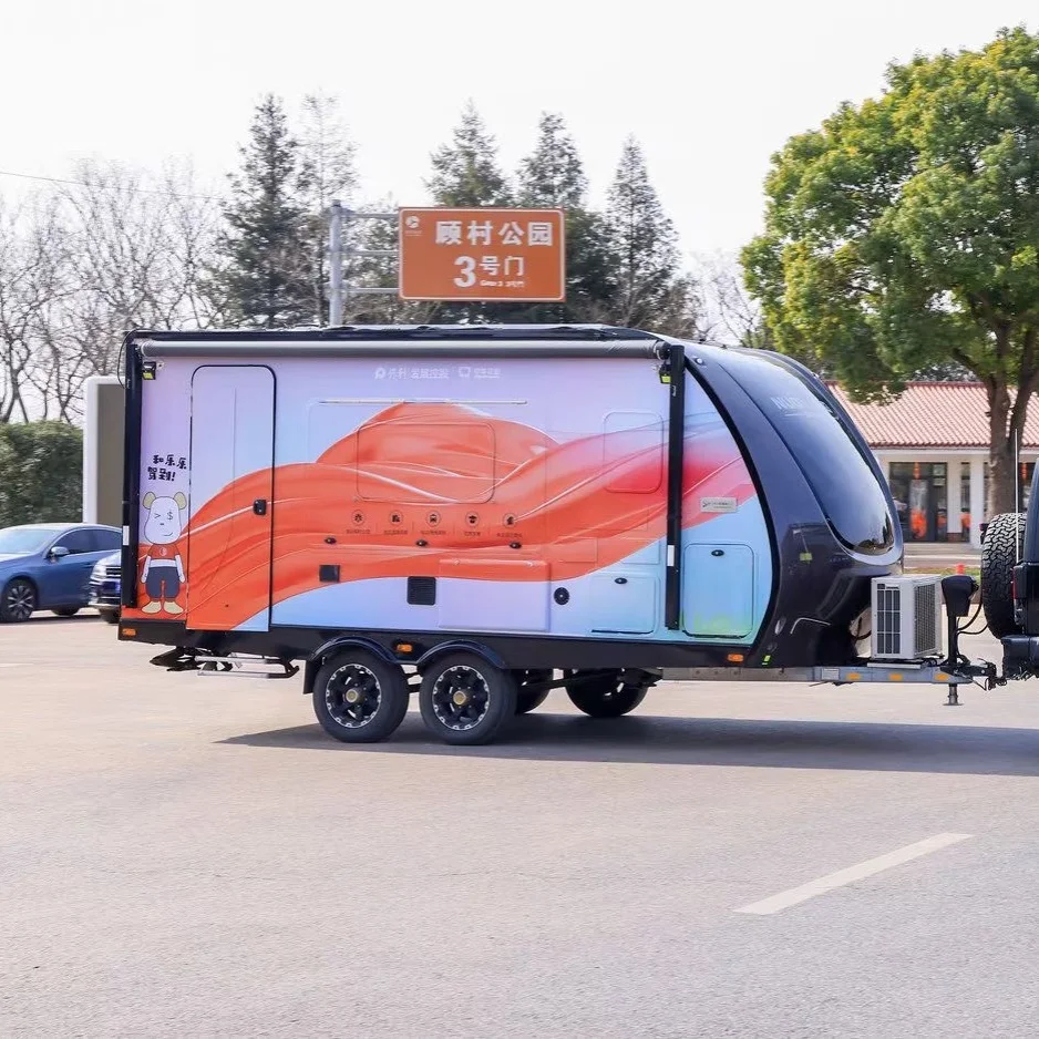 Wareda Caravan Parts Lightweight Vinyl PVC Folding Electric Or Manual Camper Van Trailer Caravan Motorhome RV Awning