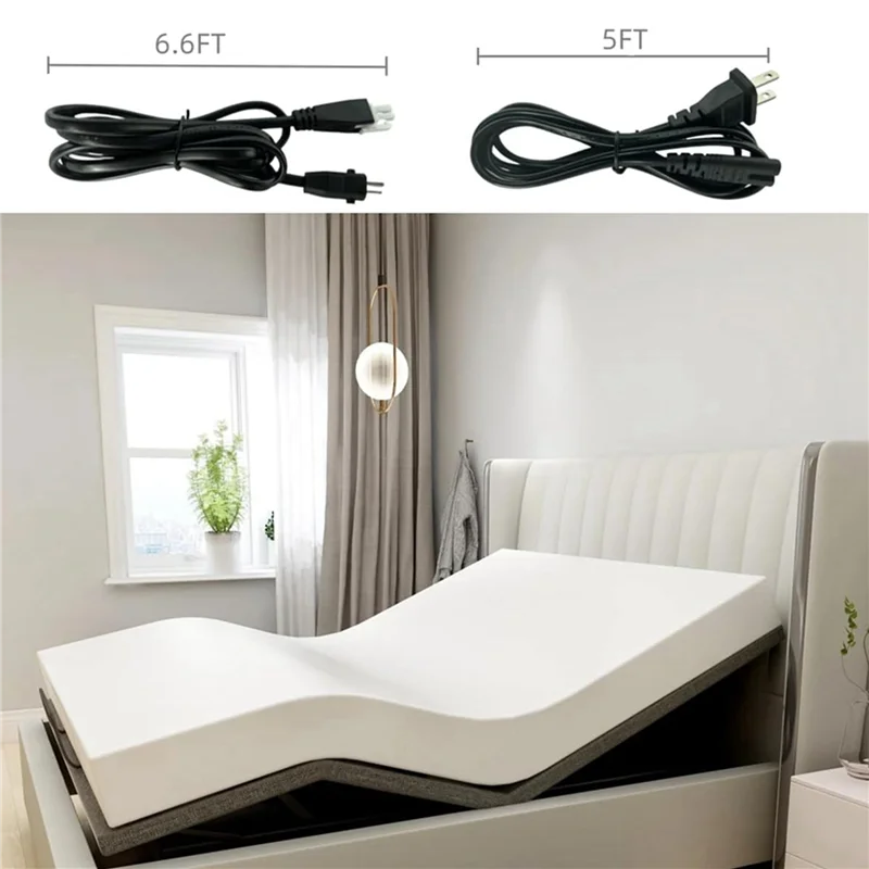 

【Limited-Stock!】2X Adjustable Bed Base Power Supply Adapter,Electric Bed Power Supply Replacement Power Cord Kit US Plug