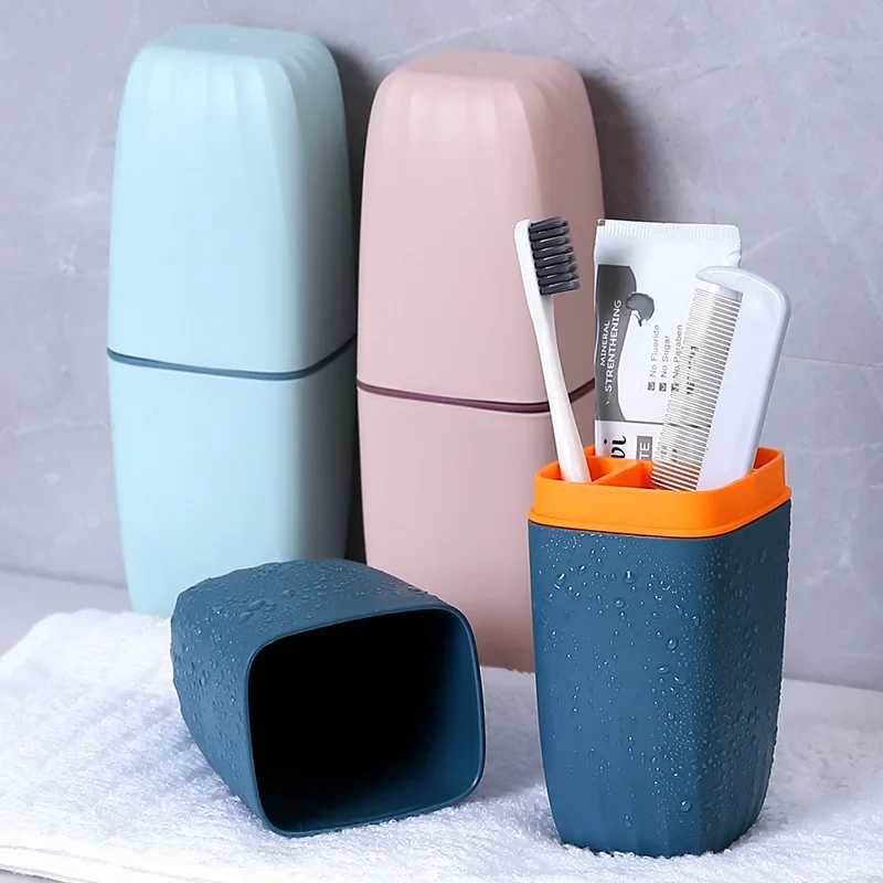 Portable Toothbrush Toothpaste Holder Case Cup box Outdoor Travel Camping Shaving Brush Holder Stand, Bathroom Accessories