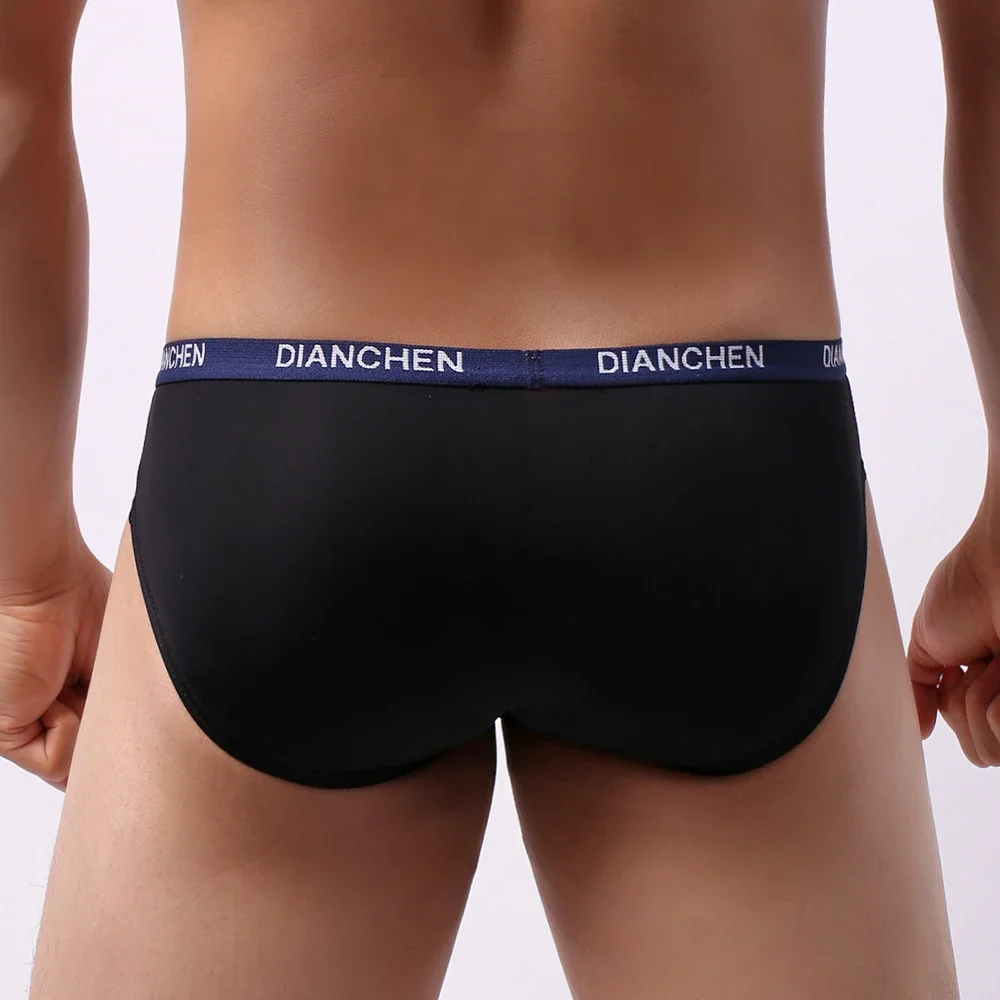 

Breathable Underwear Low Waist Underpants Boxer Briefs Bulge Pouch Elastic Ice Silk Knickers Lingerie Men Panties