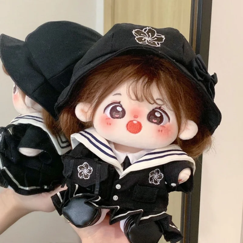 Uniforme scolaire Style Preppy Jk, chapeau, chemise, manteau, vêtements habillés, ensemble pour poupée en peluche de 20cm, Cosplay, cadeau mignon