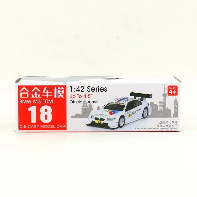 1:42 BMW M3 DTM alliage pull-back modèle de véhicule moulé sous pression en métal modèle de voiture mini auto couleur aléatoire