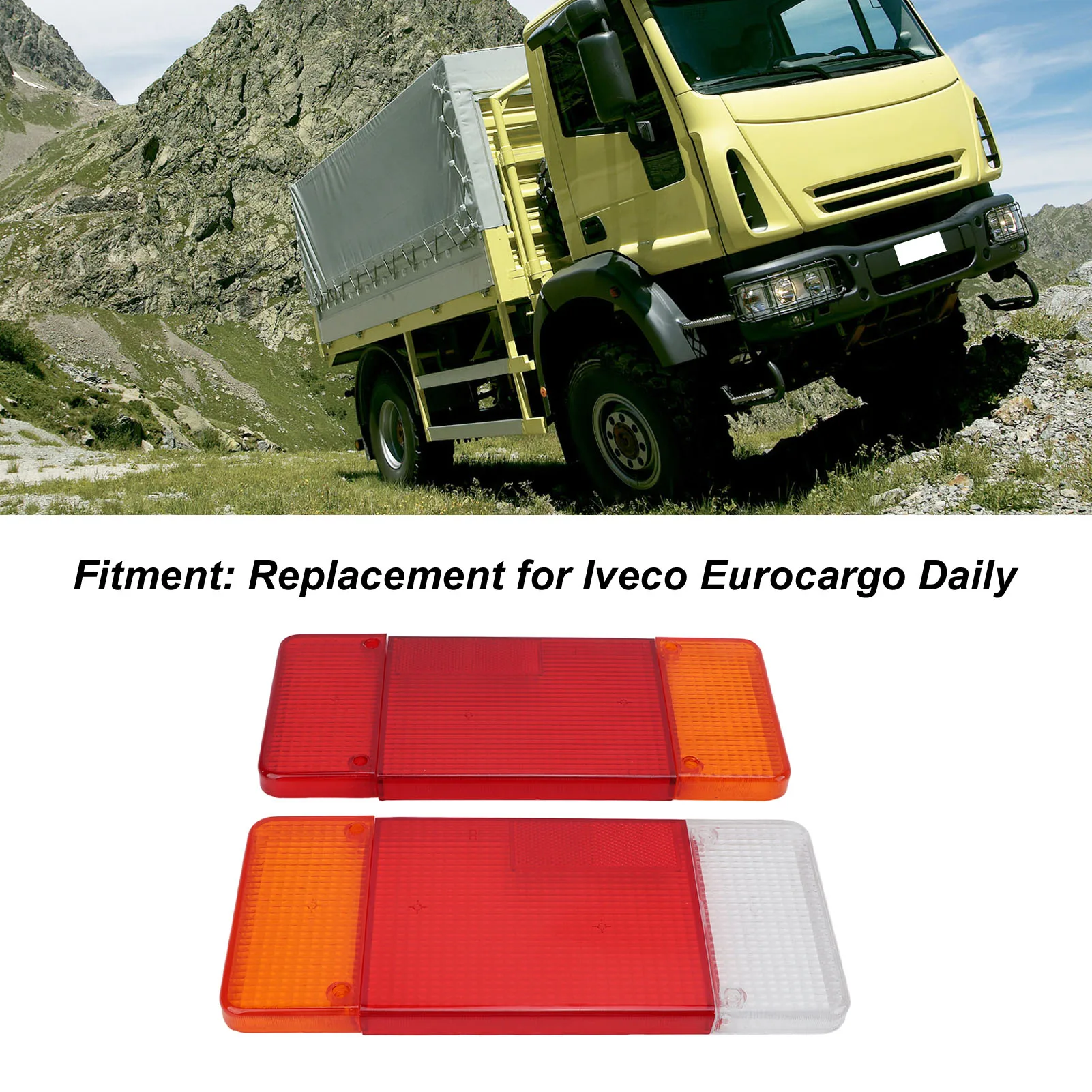 

Пара линз заднего фонаря грузовика Корпус заднего фонаря грузовика Левая и правая крышка Красный Оранжевый Белый Замена для Eurocargo Daily