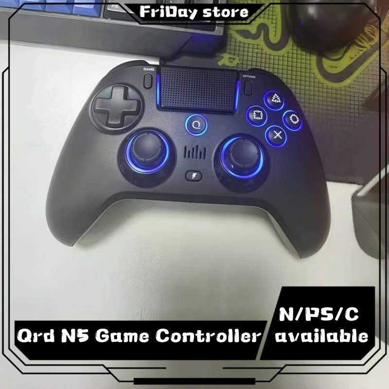 QRD Spark N5 Wireless Controller Forps5 Ps4 Ps3 Ios Android Pc Hall Effect 9-Color Led Lights Vibration Effect Ps4 Gamepad