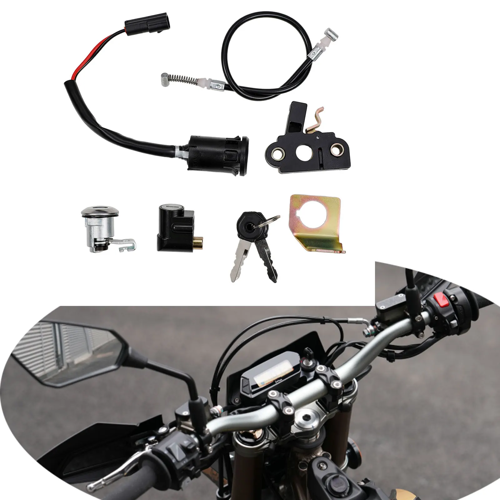 Ignition Key Switch Set for Ultra Bee Surron, Electric Dirt Bike Ignition Lock Cylinder with 2 Keys