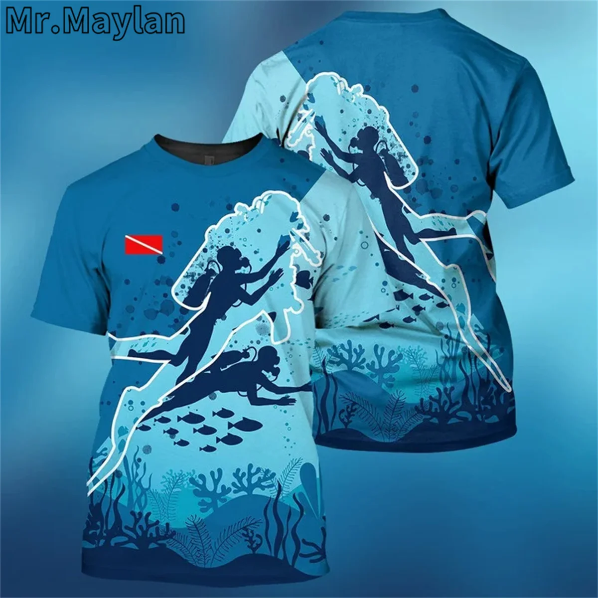 CUSTOM SCUBA DIVING COSTUME COSPLAY 3D T-shirts for Men/women Casual Streetwear Tshirt Oversized 5XL 6XL Boys Gift Clothes P-088