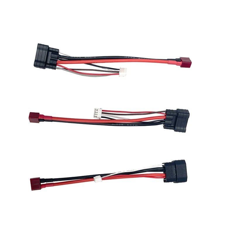 2S/3S/4S Lipo Battery Charge Adapter Deans T Plug Female to TRX Traxxas ID Male Charging Balance Lead Cable Wire 14awg 150mm