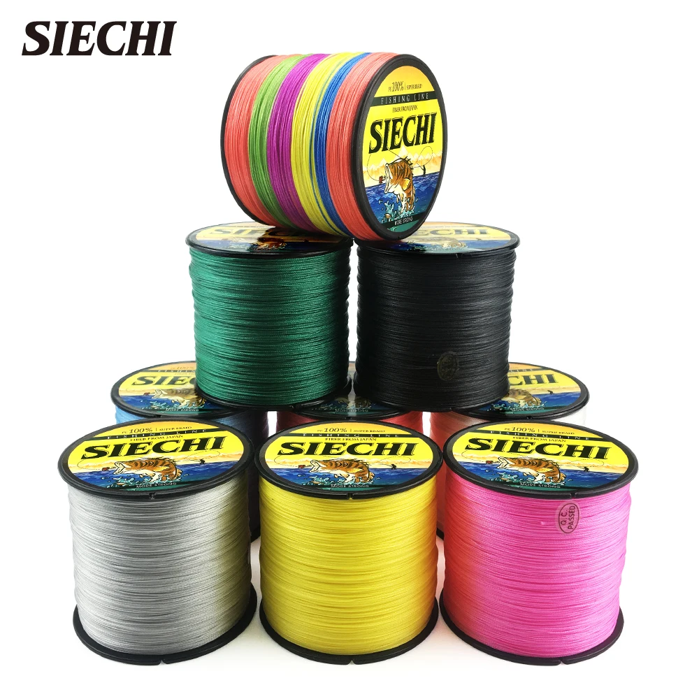 SIECHI Angelschnur mit 4 Strängen, 300 m, geflochten, PE-Angelschnur, starke Angelschnur, Multifilament, langlebiges Angelschnur-Werkzeug