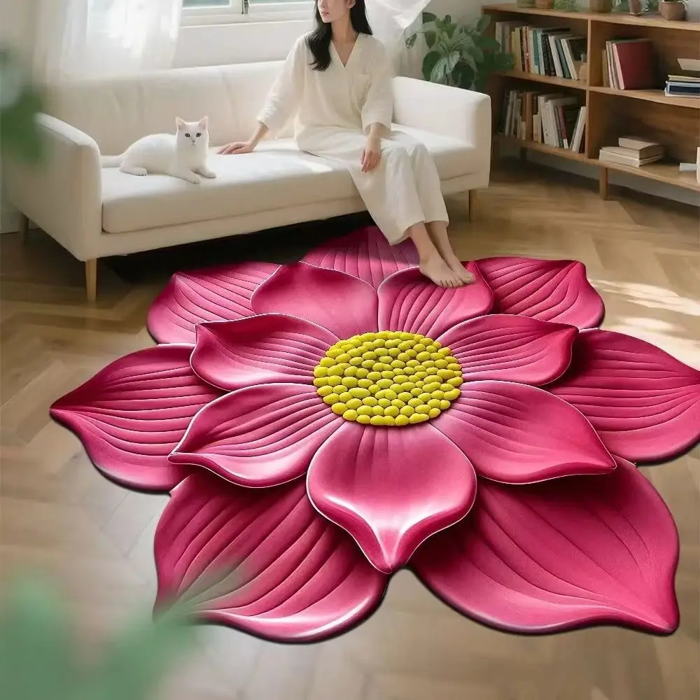 특별한 모양의 해바라기 카펫 미끄럼 방지 흡수성 해바라기 매트 부드러운 60x60cm 욕실 바닥 매트