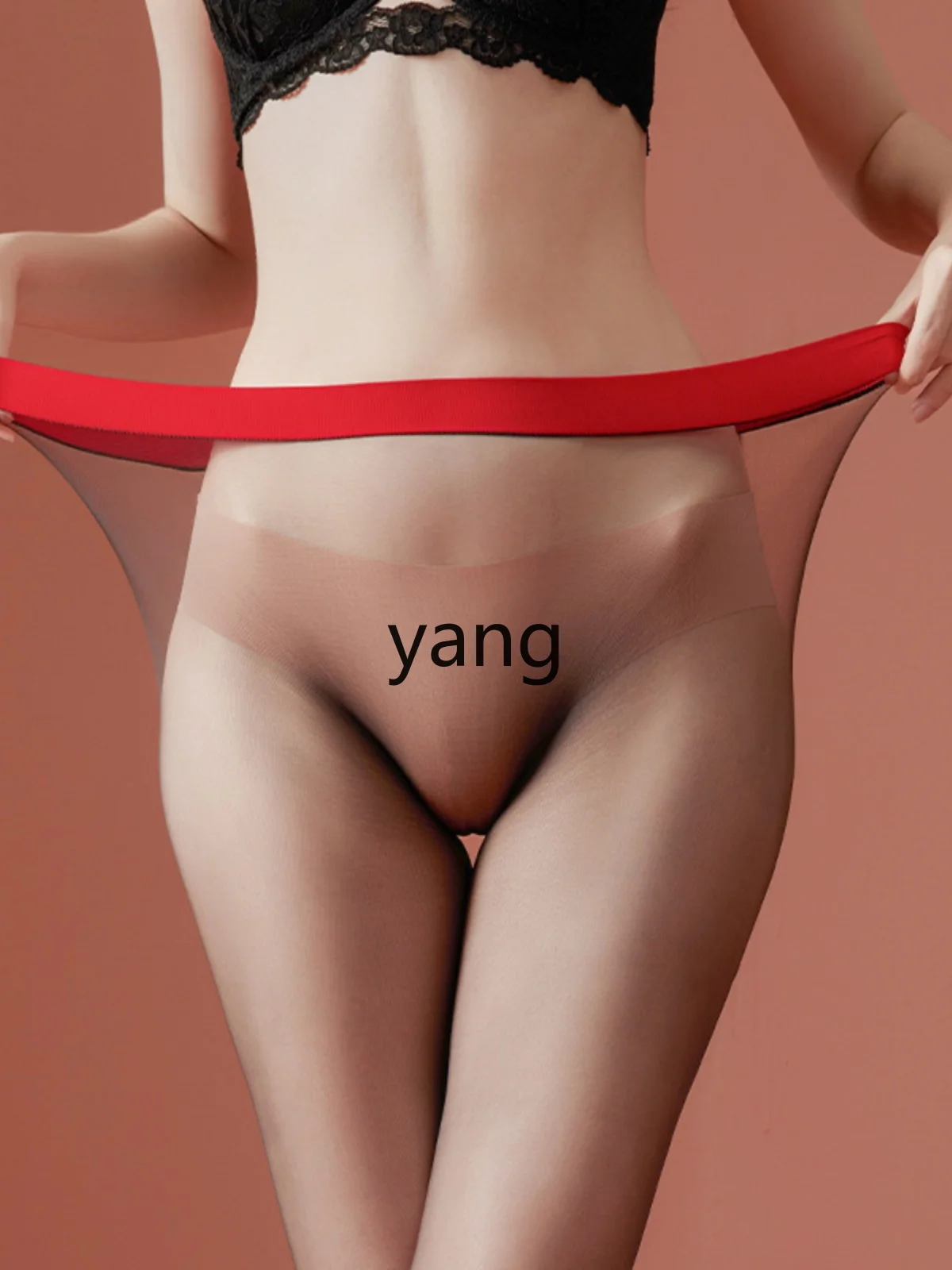 YJQ narrow edge seamless black stockings seamless ultra-thin fully transparent large size extended pantyhose