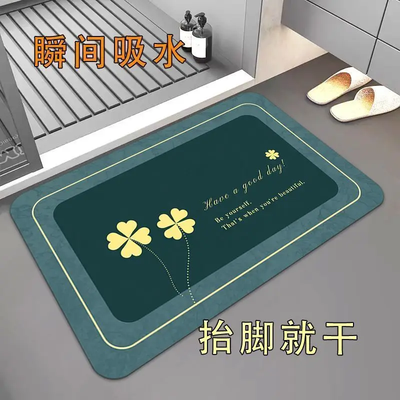 الشمال الحمام وسادة ماصة دياتومي الأرض الحمام الكلمة حصيرة التجفيف السريع عدم الانزلاق الطابق المطبخ المرحاض الباب البساط #4