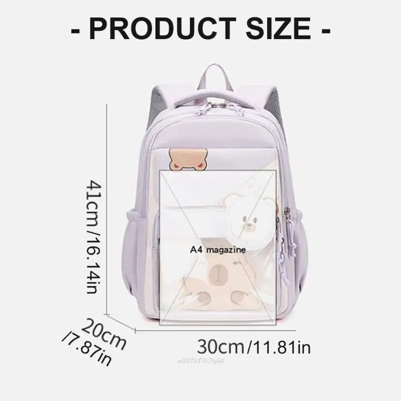 حقيبة كتب عملية مقاومة للماء X5XA، تصميم مريح ودعم مريح، حقيبة كتب بنمط حيوان لطيف #6