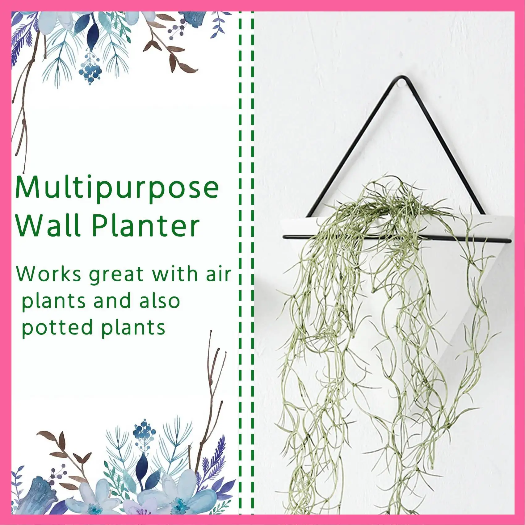 ABNM Triple-Cornered Wall Planter, Set Of 4 Hanging Planter Vase Geometric Planter Wall Decor Air Plant Container For Home And O