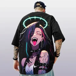 Camiseta de manga corta con estampado de personajes de Anime en 3d para hombre, camiseta informal holgada, Tops de gran tamaño, ropa masculina de moda de verano