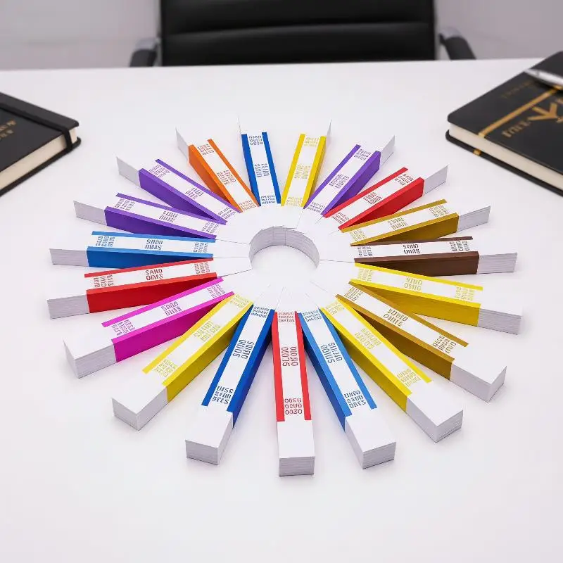Self-Adhesive Money Bands 100Pcs Assorted Currency Straps for Home Cash Saving Small Business Use