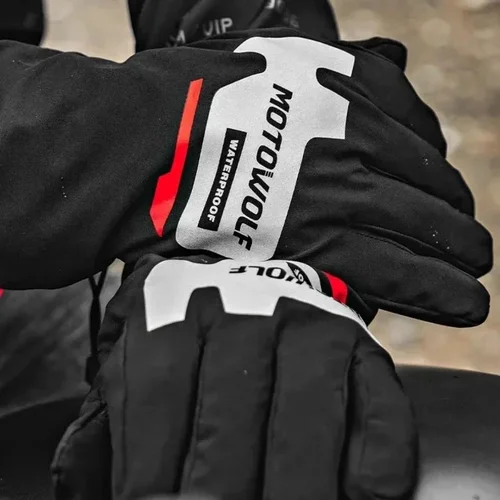 Imagen 1 del producto Guantes de motociclismo para hombre y mujer, cubierta impermeable a prueba de viento, cálidos, accesorios para motociclista de carreras, Otoño e Invierno