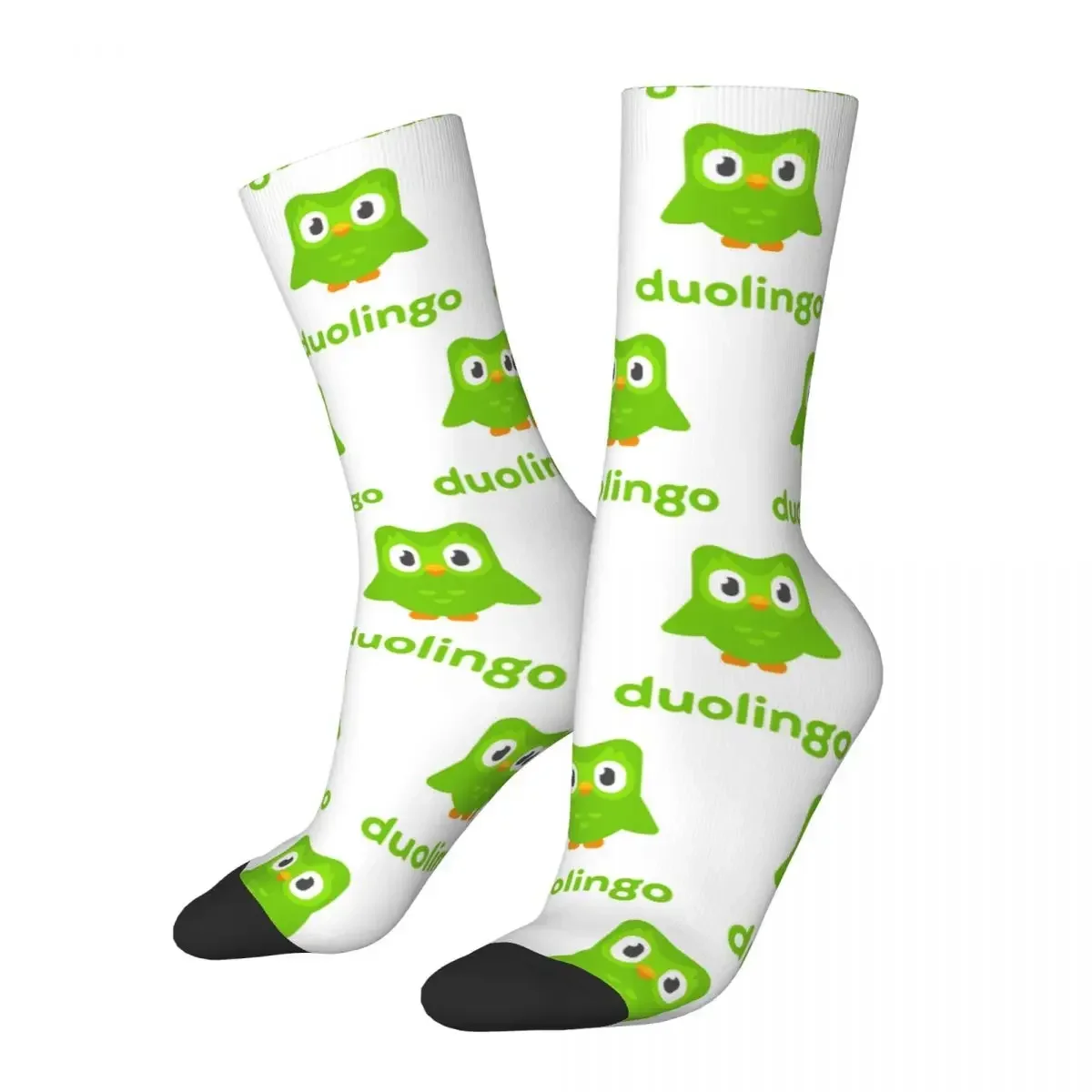 Duologo-Calcetines largos de alta calidad para hombre y mujer, medias de estilo Harajuku, con diseño de búho, para todas las estaciones