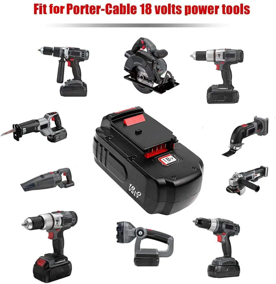 PC18B 3, 6ah NiMH Pengganti untuk Kabel Porter Baterai 18V PC188 PC18B-2 Pc18blox PCC489N Alat Daya Tanpa Kabel 18V dengan Pengisi Daya