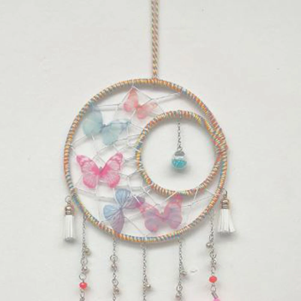 

Glass Dream Catcher Pendant White Pink Butterfly Home Bedroom Living Room Ornament Charming Filter Dreams