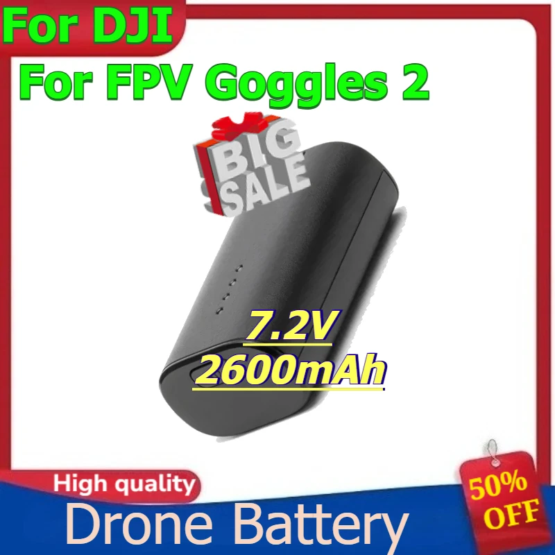 

for DJI FPV Goggles 2 High Quality Rechargeable Up To 2h Battery Accessories Li-ion Type Drone Battery 7.2V 2600mAh