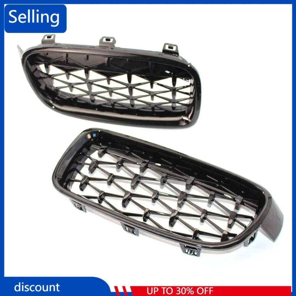 we Car Front Diamond Grille For BMW 3 Series F30 F31 320i 328i 330i 335i 2013 2014 2015 2016 2017 2018 Gloss Black Meteor fd