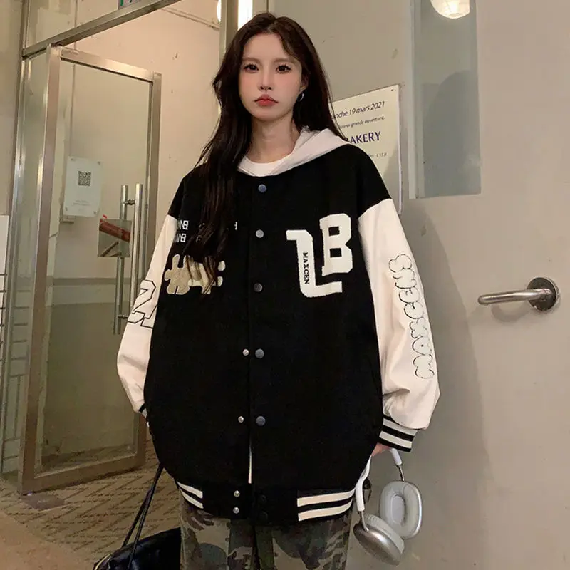 

Baseball Jackets For Woman Womens Spring Zippers Feminine Streetwear Round-Neck Minimalism Flannel Sports Thermal Splashproof OL