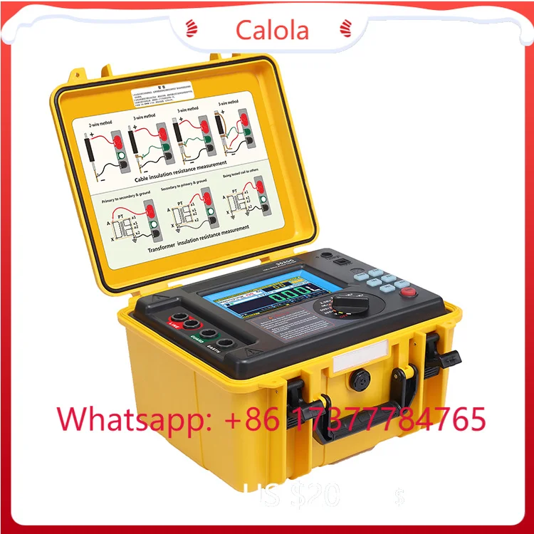 Portable Wrindu 15kV High Voltage Insulation Resistance Tester 10kV Precision Meter