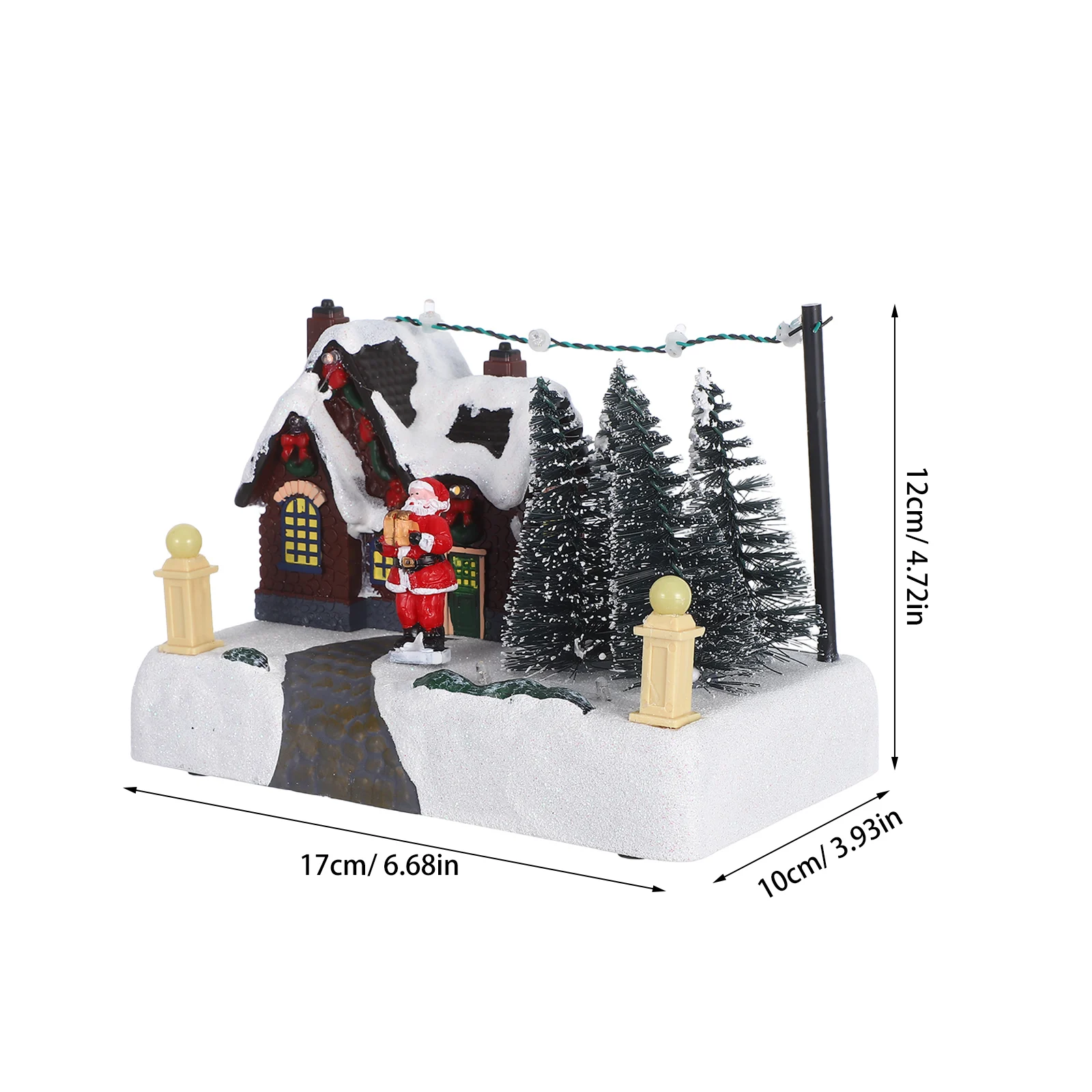 الراتنج عيد الميلاد متوهجة زخرفة مضاءة الموسيقية ديكور المناظر الطبيعية الصغيرة للمنزل مكتب عطلة عرض طاولة احتفالية