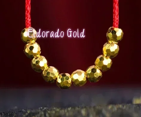 

Золотые бусины Eldorado Gold 999 пробы, 24-каратное чистое золото, ювелирные детали, 3D-бусины, маленькие бусины 2 мм, 3 мм, тонкие футбольные бусины, золотые бусины.