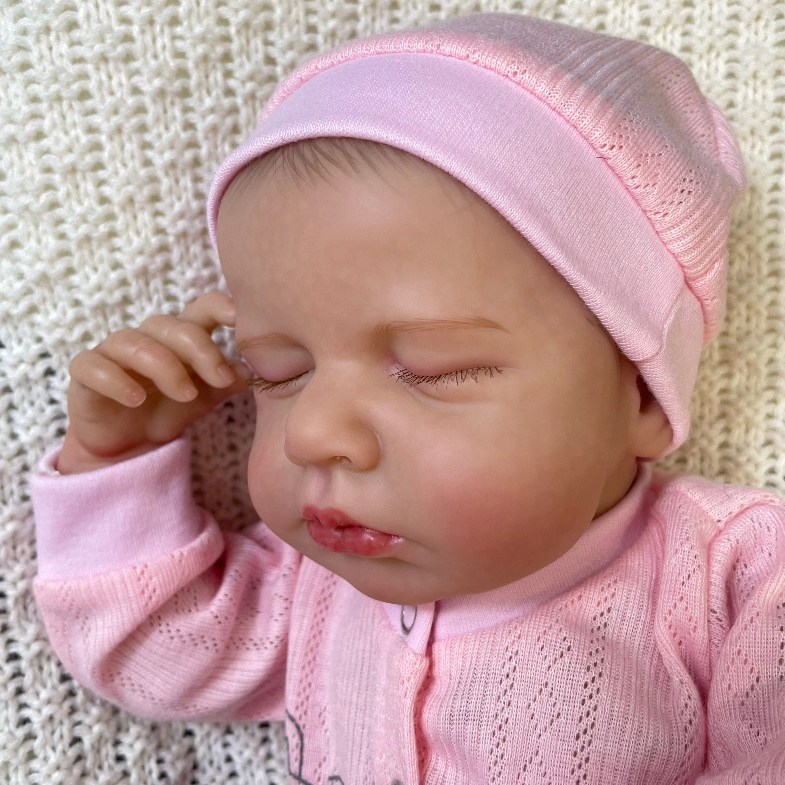 20Inch Lifelike Already Painted Reborn Dolls LouLou 3D Skin Realistic Baby Alive Newborn Dolls Toy Figure Christmas Gift