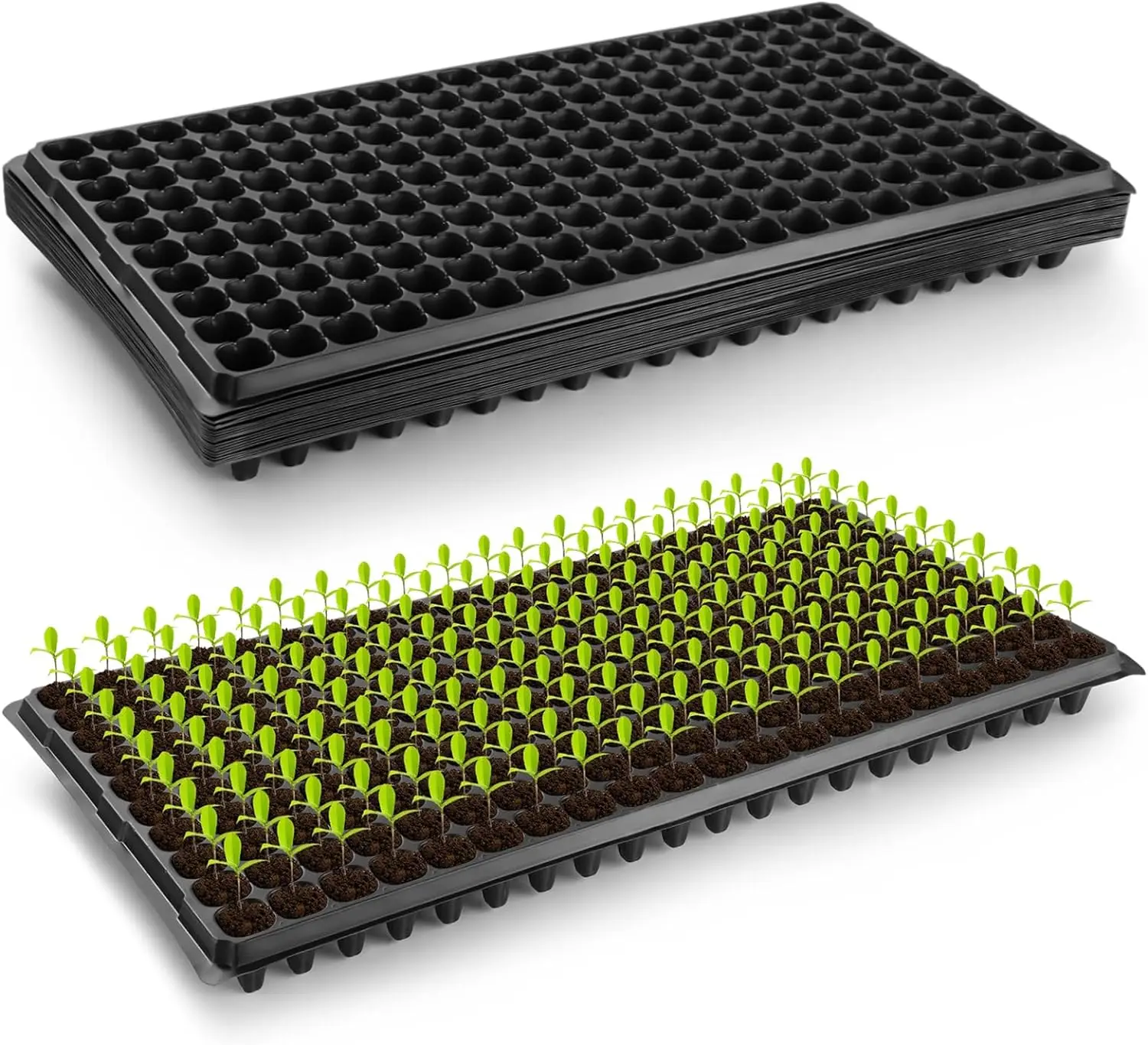 

Durable 200 Cell Seed Starter Trays Plants Growing Trays PP Seed Started Plug Trays Mini Propagator Nursery Pots for Microgreens