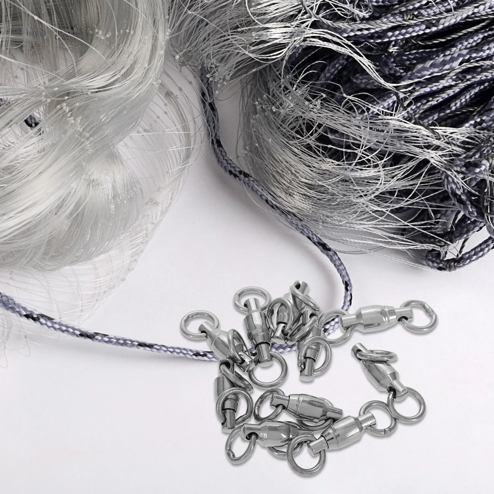 

10Pcs Stainless Steel Ball Bearing Fishing Barrel Swivels Heavy Duty Double Welded Rings Connector for Saltwater Freshwater