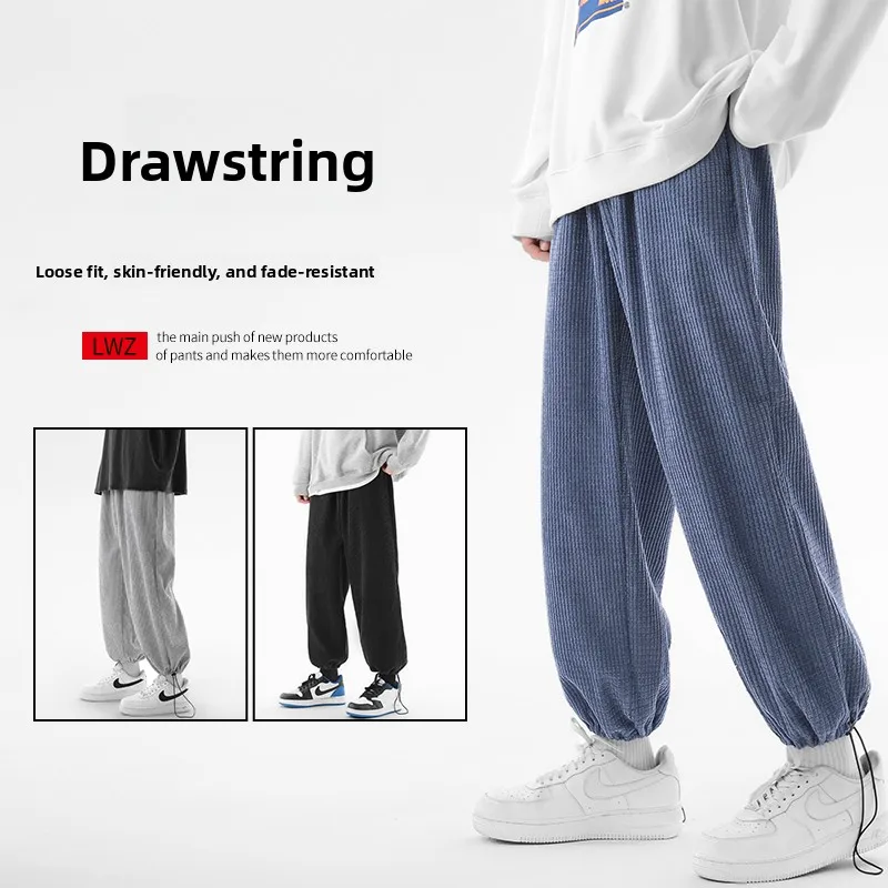 

Мужские вельветовые брюки на осень-зиму, утепленные флисом, свободного кроя, прямые, спортивные, повседневные, длинные штаны