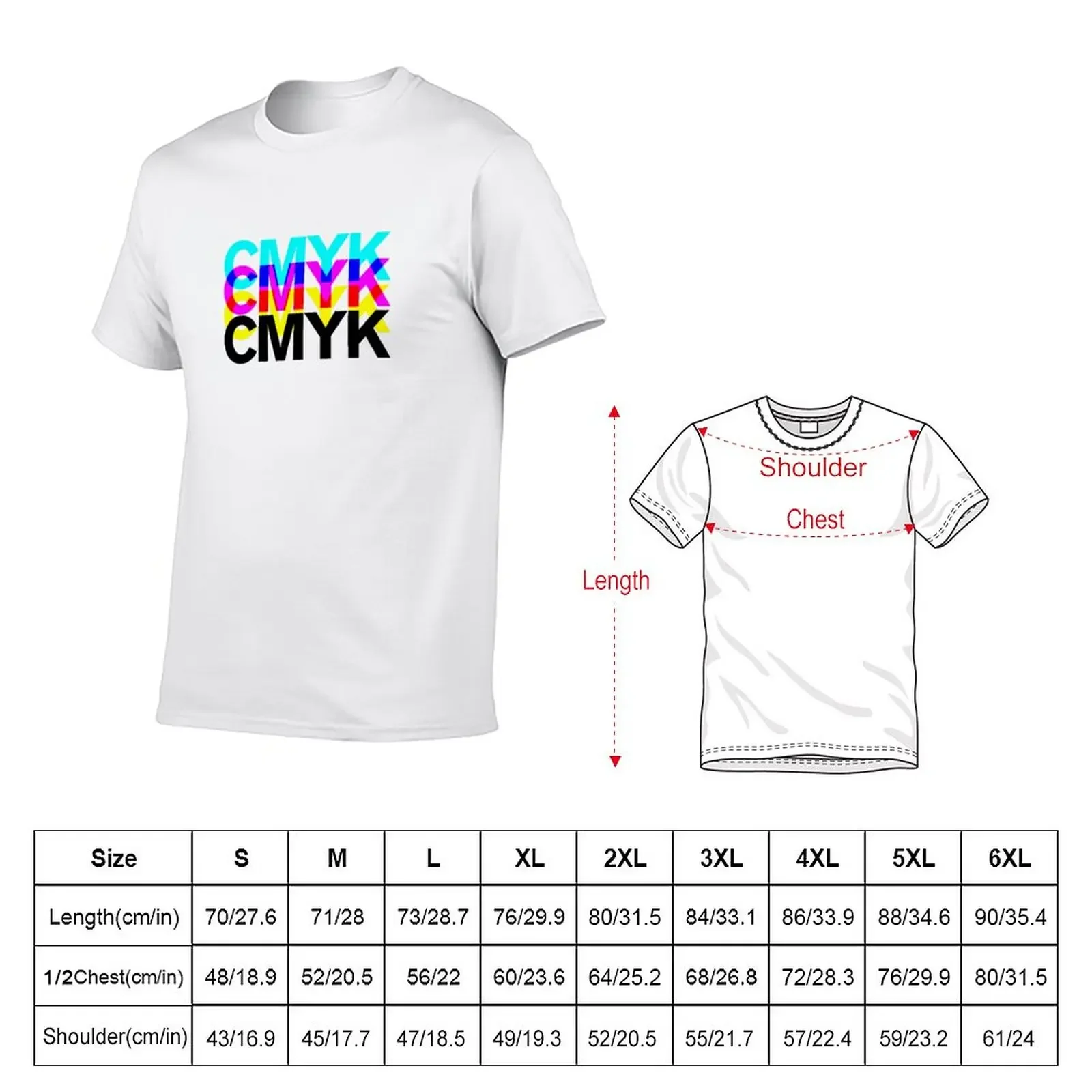 CYMK ON WHITE T-Shirt cute tops graphics funnys plain Men's t shirts