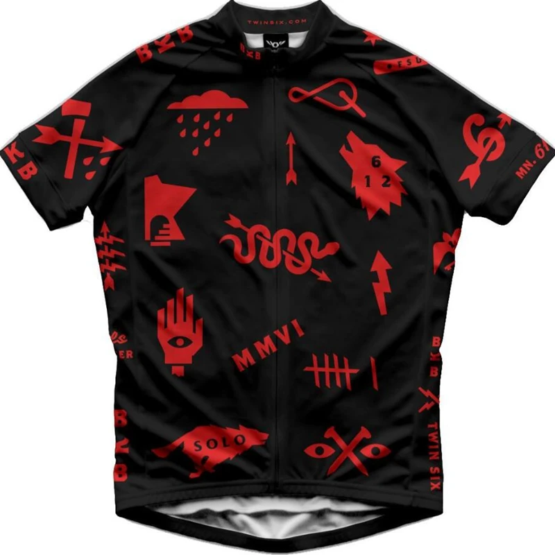 Twin Six Team Pro Aero Summer Cycling Jersey Men Retro Style Bicycle Clothing MTB Bike Club Classic Cycle Wear Sport Shirt