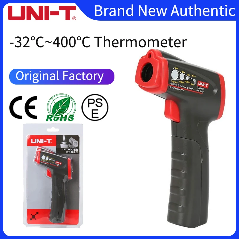 UNI-T UT300S Infrared Thermometer ℃/℉ ,Options Temperature Range : -32°C～400°C,Dual Display ,Low Battery Indication.