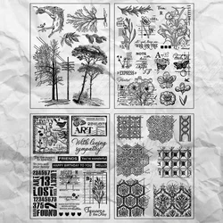 15*20cm Transparent Clear Silicone Stamp Seal DIY Scrapbooking Photo Album Decorative Clear Stamp Sheets Vintage Rubber Stamp