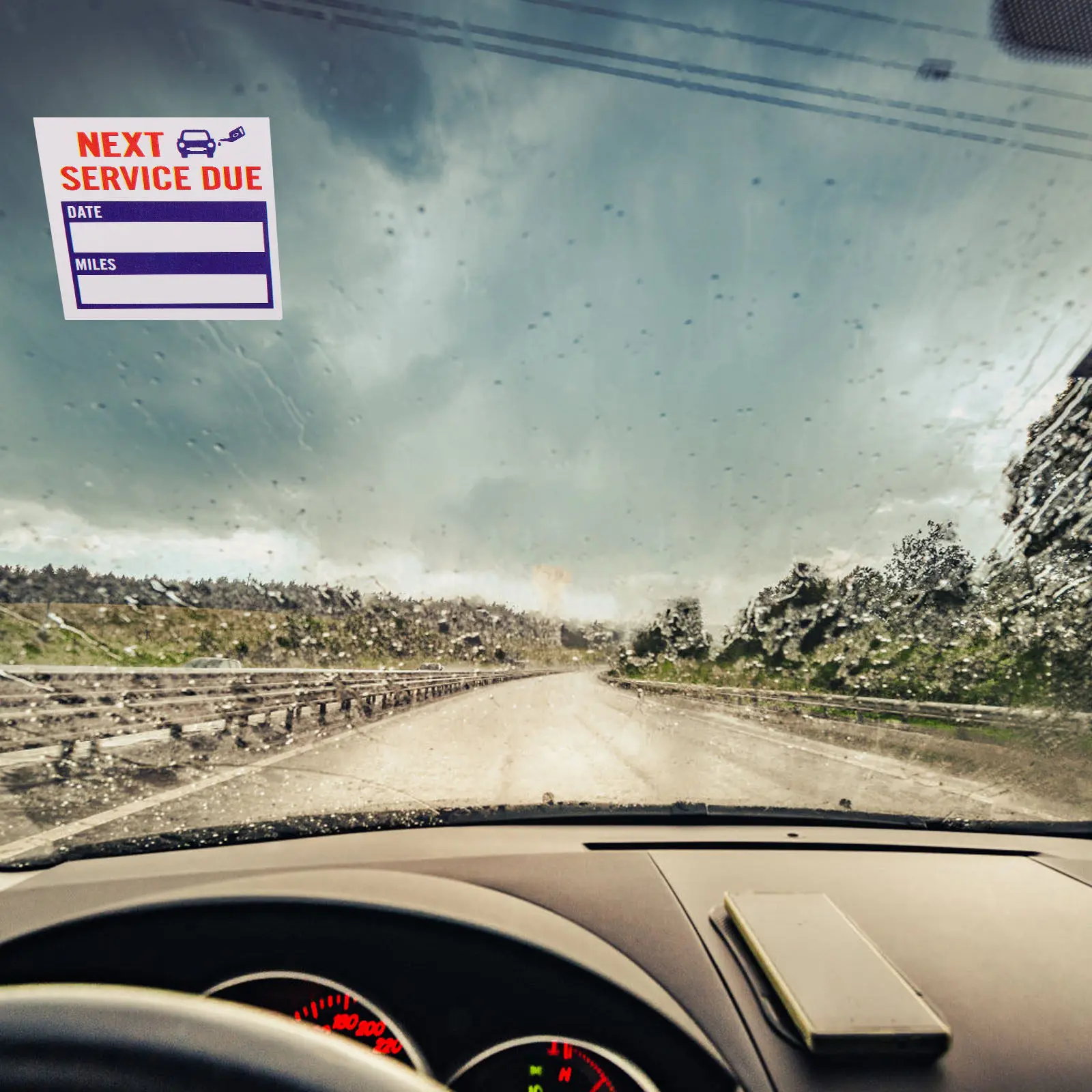 

1 Roll Car Oil Change Sticker Adhesive Service Reminder Decal Auto Maintenance Due Reminder Label Easy Remove