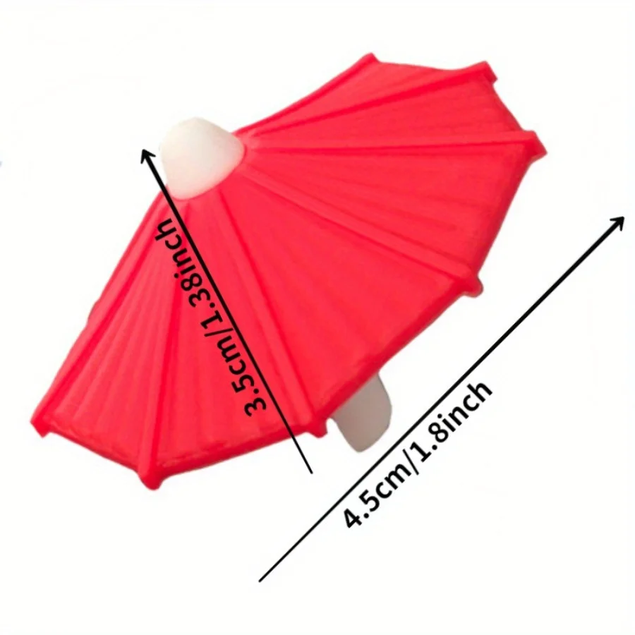 1Set Random Creative Umbrella Wine Glass Markers, Silicone Umbrella Type Red Wine Glass Recognizer Cup Differentiator Label
