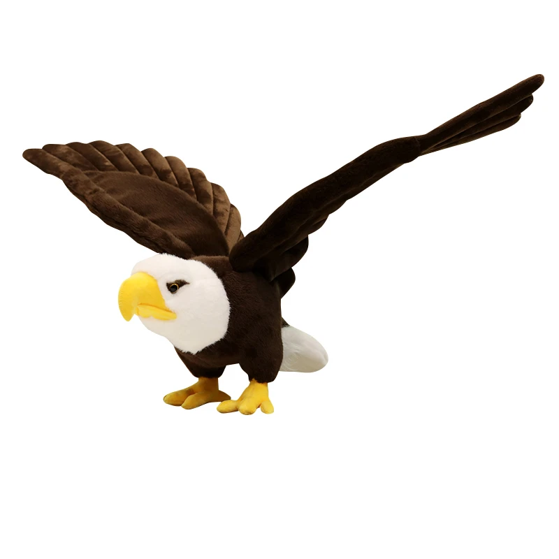 Simulation Bald Eagles Birds Plush Stuffed Toys Funny Seagull Animal Cartoon Doll Soft Feathers Toy House Decor Birthday Gift